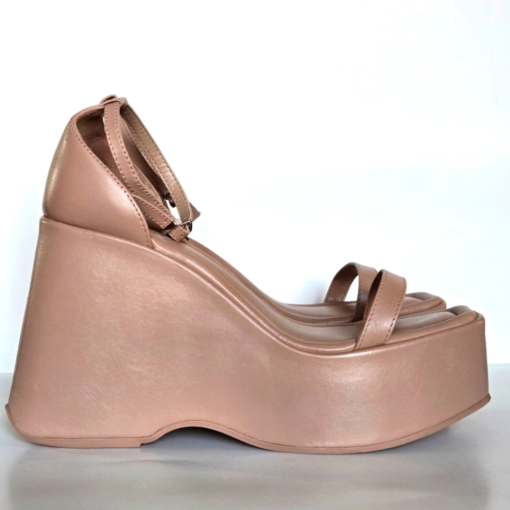 SCHUTZ Pink Platform Wedge Sandals